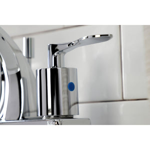 Serena KB4641SVL Two-Handle 3-Hole Deck Mount 4" Centerset Bathroom Faucet with Retail Pop-Up, Polished Chrome