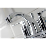 Serena KB4641SVL Two-Handle 3-Hole Deck Mount 4" Centerset Bathroom Faucet with Retail Pop-Up, Polished Chrome