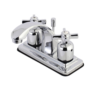 Millennium KB4641ZX Two-Handle 3-Hole Deck Mount 4" Centerset Bathroom Faucet with Plastic Pop-Up, Polished Chrome