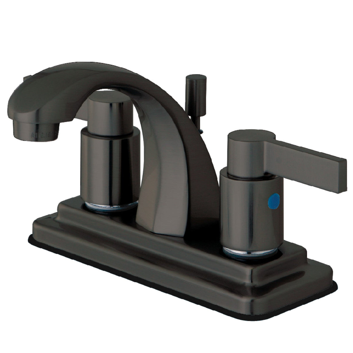 NuvoFusion KB4645NDL Two-Handle 3-Hole Deck Mount 4" Centerset Bathroom Faucet with Plastic Pop-Up, Oil Rubbed Bronze