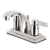 NuvoFusion KB4646NDL Two-Handle 3-Hole Deck Mount 4" Centerset Bathroom Faucet with Plastic Pop-Up, Polished Nickel