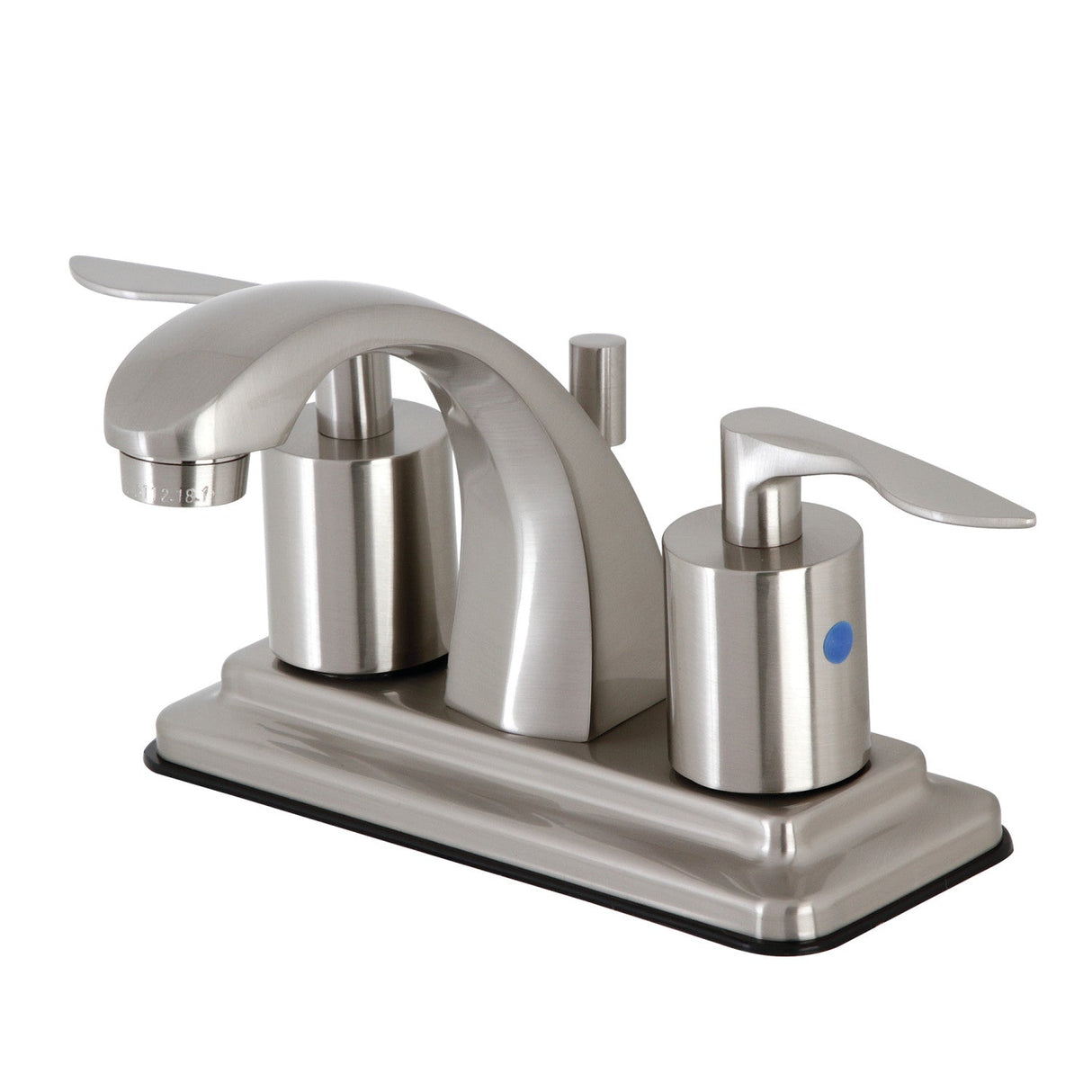 Serena KB4648SVL Two-Handle 3-Hole Deck Mount 4" Centerset Bathroom Faucet with Retail Pop-Up, Brushed Nickel