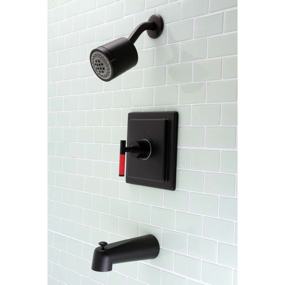 Kaiser KB4650CKL Single-Handle 3-Hole Wall Mount Tub and Shower Faucet, Matte Black
