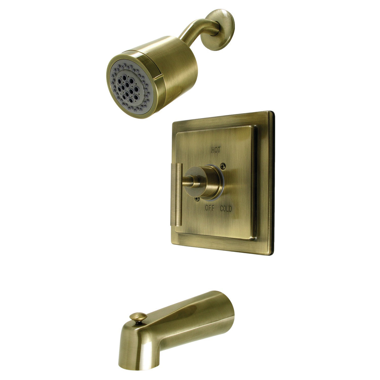 Manhattan KB4653CML Single-Handle 3-Hole Wall Mount Tub and Shower Faucet, Antique Brass