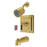 Kaiser KB4657CKL Single-Handle 3-Hole Wall Mount Tub and Shower Faucet, Brushed Brass