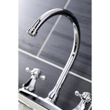 Metropolitan KB4721BXSP Two-Handle 4-Hole Deck Mount 8" Centerset Kitchen Faucet with Side Sprayer, Polished Chrome