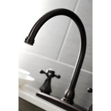 Metropolitan KB4725BXSP Two-Handle 4-Hole Deck Mount 8" Centerset Kitchen Faucet with Side Sprayer, Oil Rubbed Bronze
