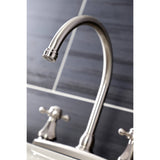 Metropolitan KB4728BXSP Two-Handle 4-Hole Deck Mount 8" Centerset Kitchen Faucet with Side Sprayer, Brushed Nickel