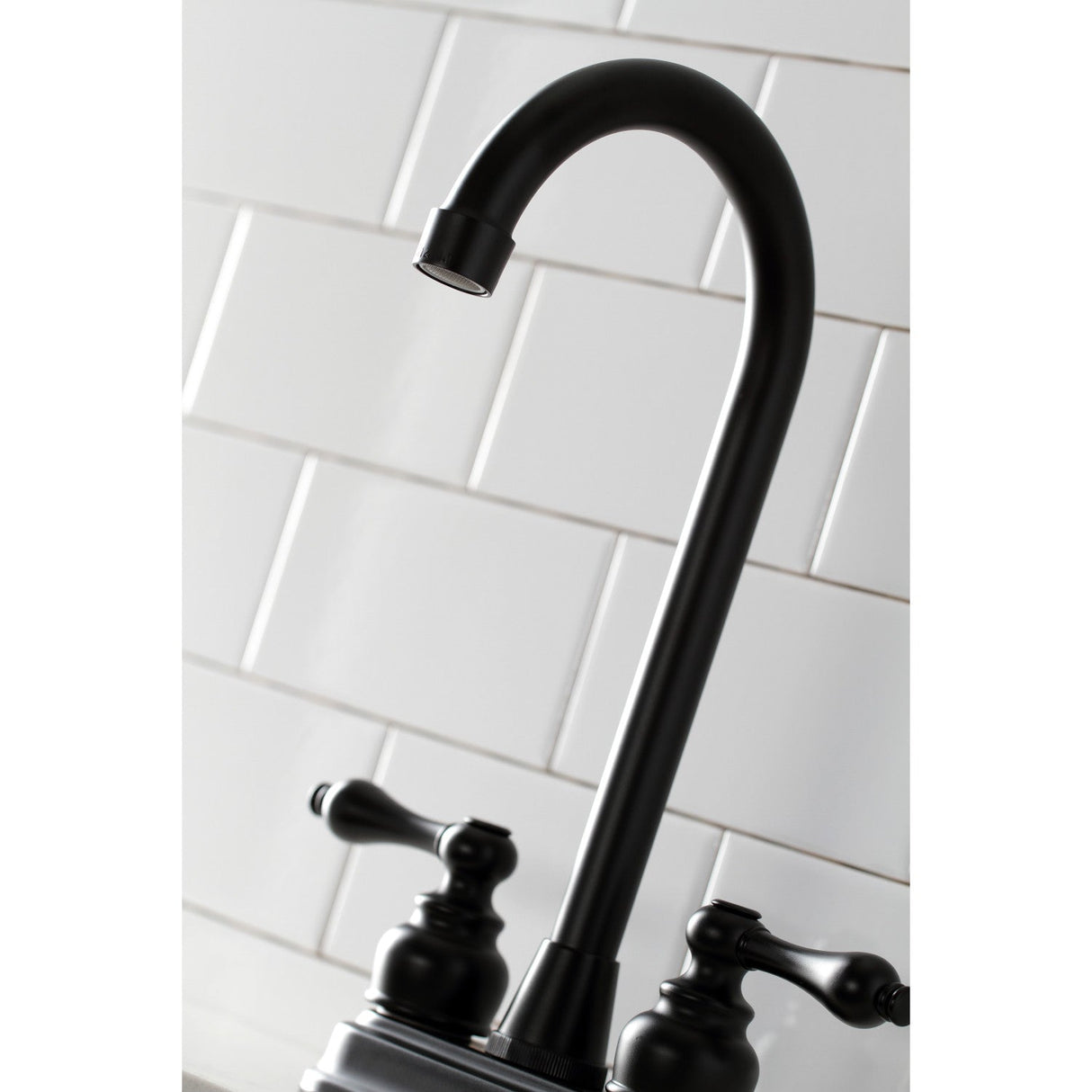 Victorian KB490AL Two-Handle 2-Hole Deck Mount Bar Faucet, Matte Black