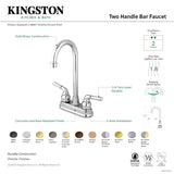 Magellan KB494 Two-Handle 2-Hole Deck Mount Bar Faucet, Polished Chrome/Polished Brass