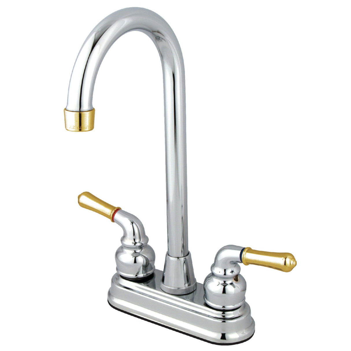 Magellan KB494 Two-Handle 2-Hole Deck Mount Bar Faucet, Polished Chrome/Polished Brass