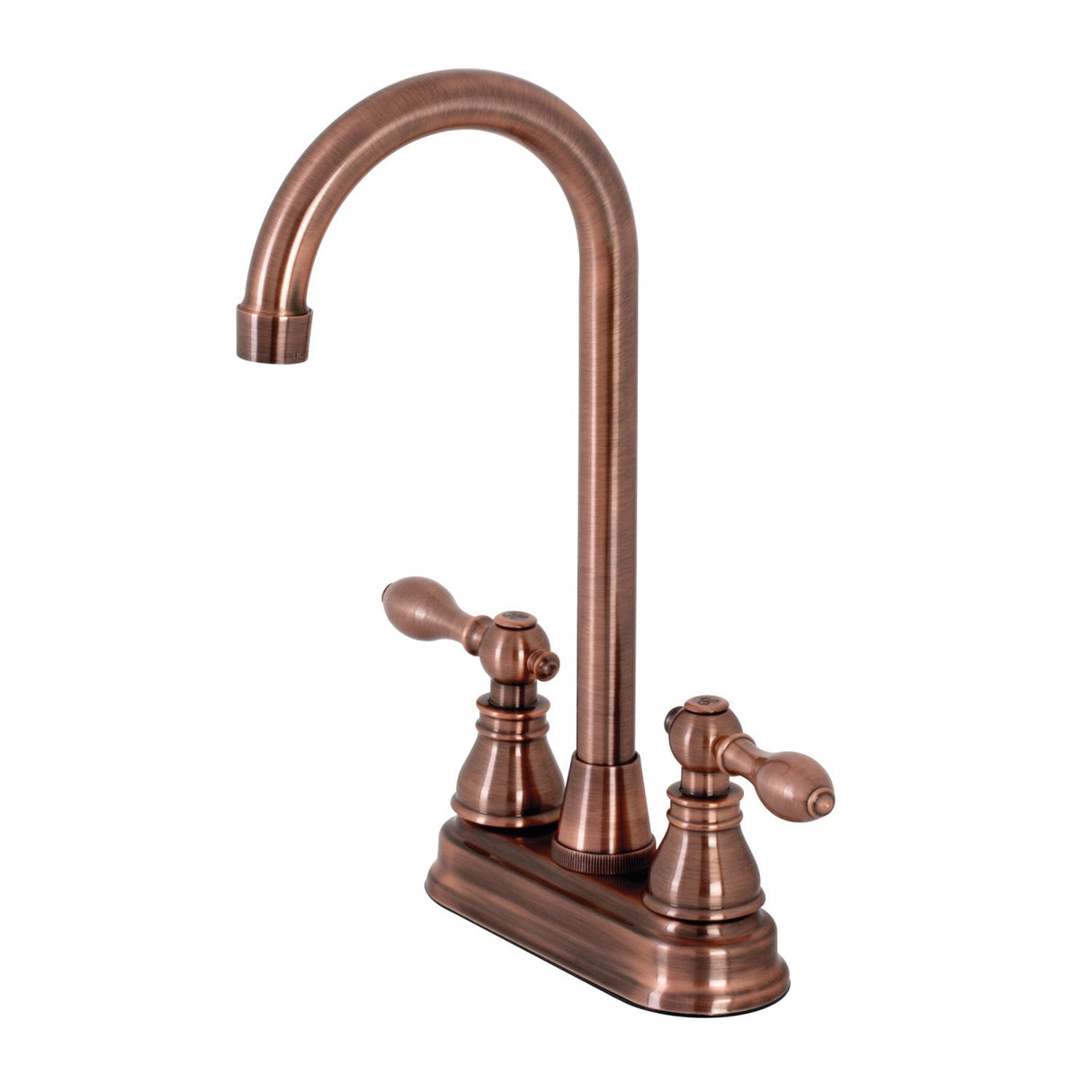 American Classic KB496ACL Two-Handle 2-Hole Deck Mount Bar Faucet, Antique Copper