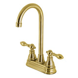 American Classic KB497ACLSB Two-Handle 2-Hole Deck Mount Bar Faucet, Brushed Brass