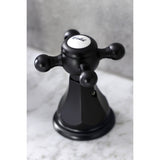 Metropolitan KB4980BX Two-Handle 3-Hole Deck Mount Widespread Bathroom Faucet with Plastic Pop-Up, Matte Black