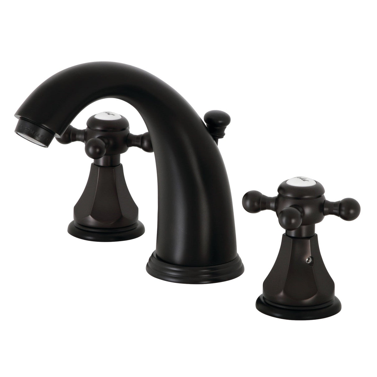 Metropolitan KB4980BX Two-Handle 3-Hole Deck Mount Widespread Bathroom Faucet with Plastic Pop-Up, Matte Black