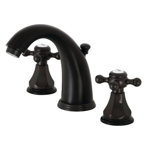Metropolitan KB4980BX Two-Handle 3-Hole Deck Mount Widespread Bathroom Faucet with Plastic Pop-Up, Matte Black