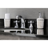 Metropolitan KB4981BX Two-Handle 3-Hole Deck Mount Widespread Bathroom Faucet with Plastic Pop-Up, Polished Chrome