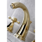 Metropolitan KB4982BX Two-Handle 3-Hole Deck Mount Widespread Bathroom Faucet with Plastic Pop-Up, Polished Brass