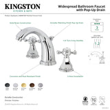 Metropolitan KB4985BX Two-Handle 3-Hole Deck Mount Widespread Bathroom Faucet with Plastic Pop-Up, Oil Rubbed Bronze