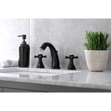 Metropolitan KB4985BX Two-Handle 3-Hole Deck Mount Widespread Bathroom Faucet with Plastic Pop-Up, Oil Rubbed Bronze