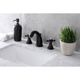 Metropolitan KB4985BX Two-Handle 3-Hole Deck Mount Widespread Bathroom Faucet with Plastic Pop-Up, Oil Rubbed Bronze