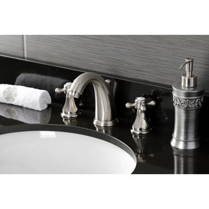 Metropolitan KB4988BX Two-Handle 3-Hole Deck Mount Widespread Bathroom Faucet with Plastic Pop-Up, Brushed Nickel