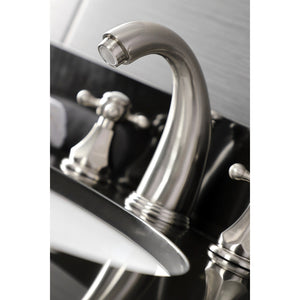 Metropolitan KB4988BX Two-Handle 3-Hole Deck Mount Widespread Bathroom Faucet with Plastic Pop-Up, Brushed Nickel