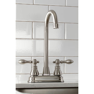 American Classic KB498ACL Two-Handle 2-Hole Deck Mount Bar Faucet, Brushed Nickel