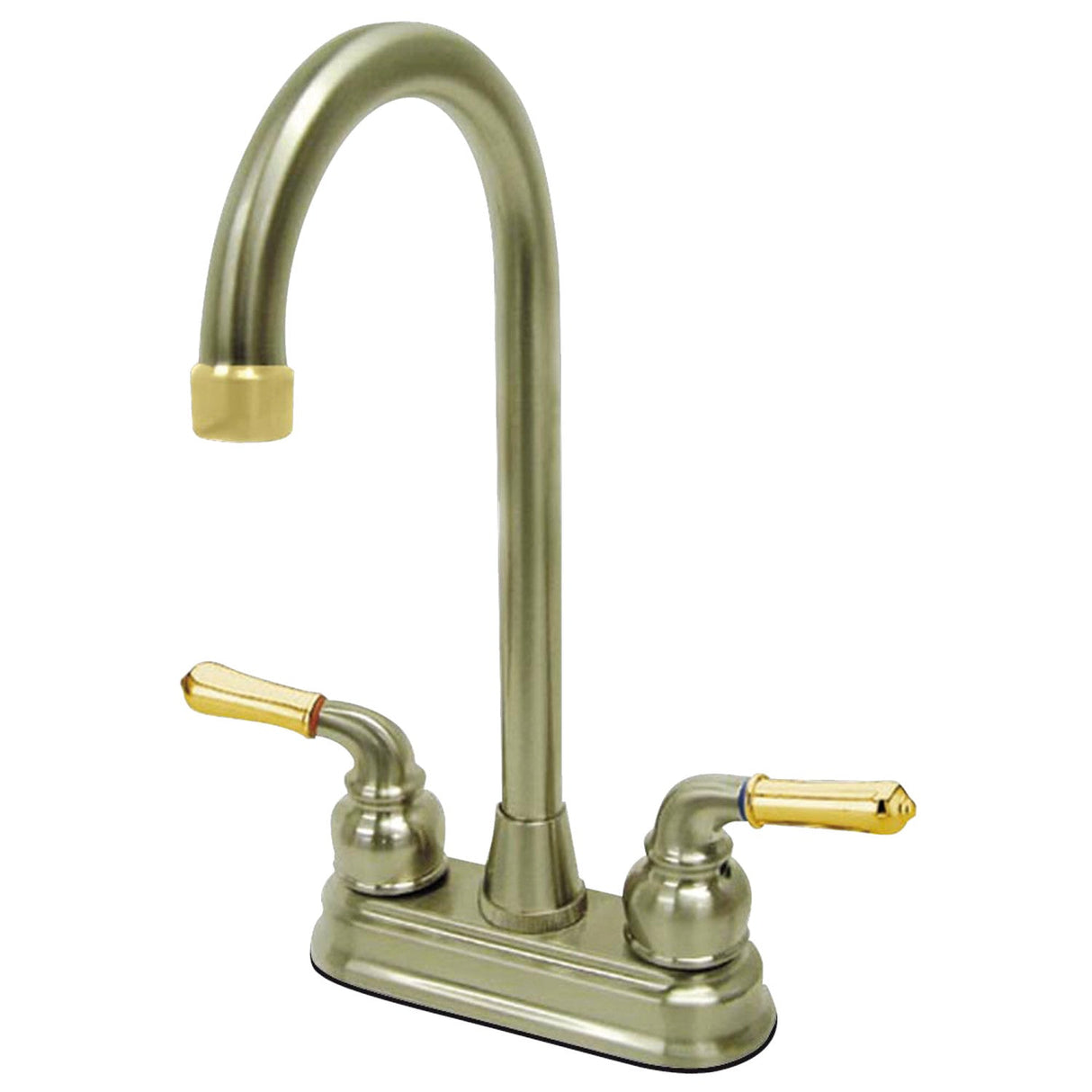 Magellan KB499 Two-Handle 2-Hole Deck Mount Bar Faucet, Brushed Nickel/Polished Brass