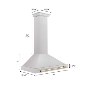 ZLINE Autograph Edition 36 in. Fingerprint Resistant Stainless Steel Range Hood with Accents (KB4SNZ-36)