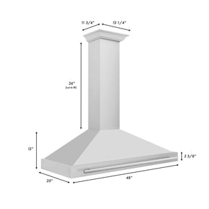 ZLINE 48 in. Stainless Steel Range Hood with Stainless Steel Handle and Colored Shell Options (KB4STX-48)