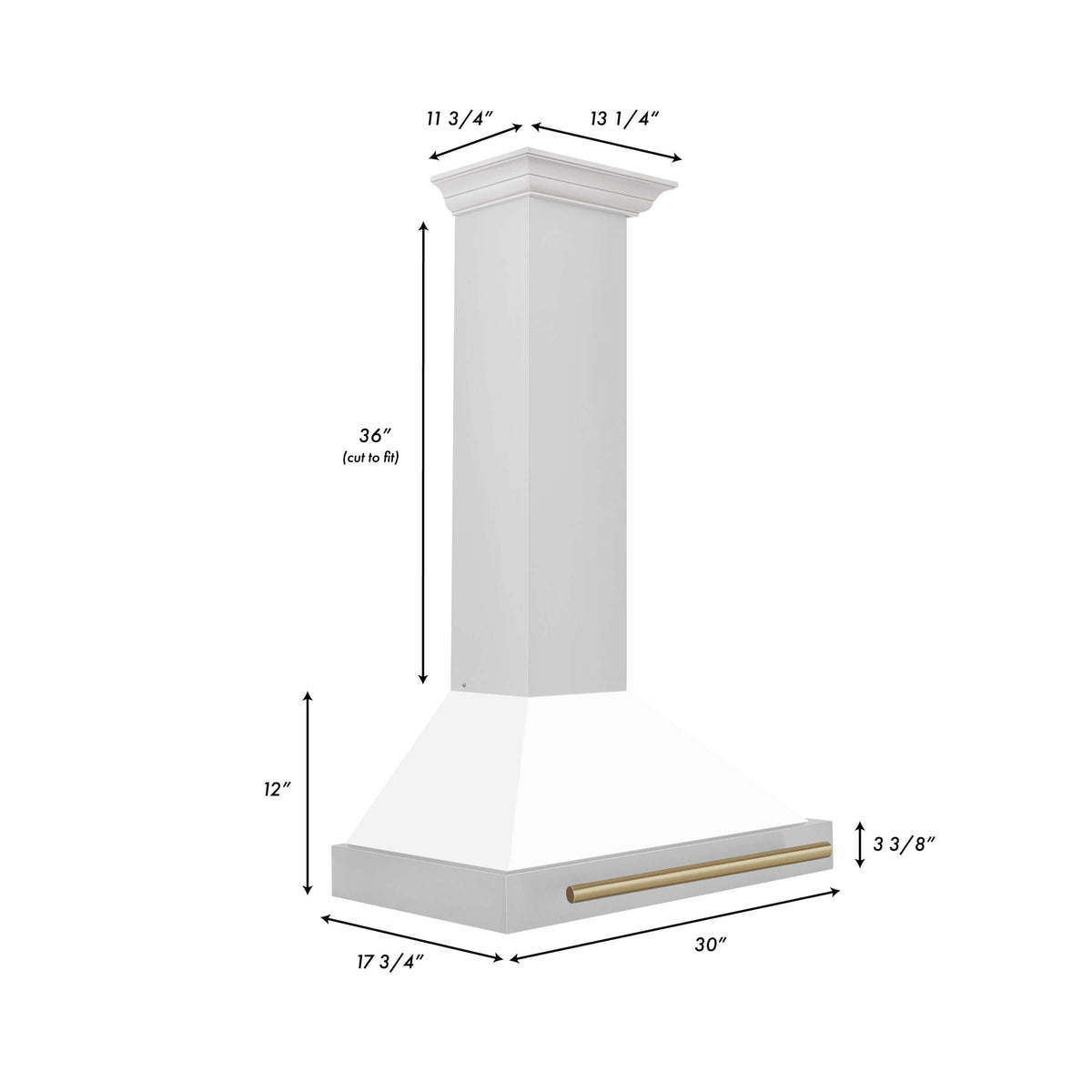 ZLINE Autograph Edition 30 in. Stainless Steel Range Hood with White Matte Shell and Accents (KB4STZ-WM30)
