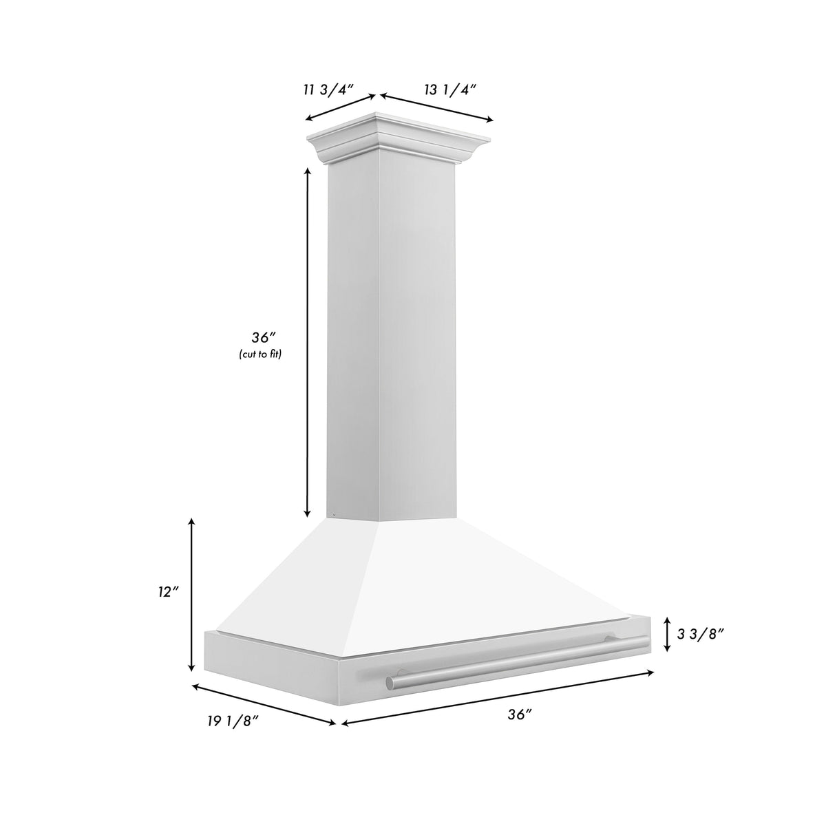 ZLINE 48 in. Stainless Steel Range Hood with Stainless Steel Handle and Colored Shell Options (KB4STX-48)