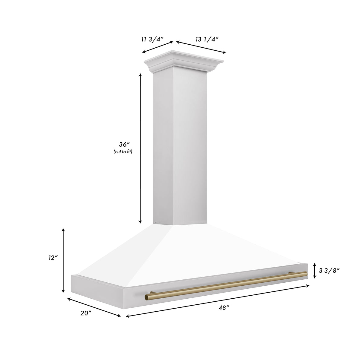 ZLINE Autograph Edition 48 in. Stainless Steel Range Hood with White Matte Shell and Accents (KB4STZ-WM48)