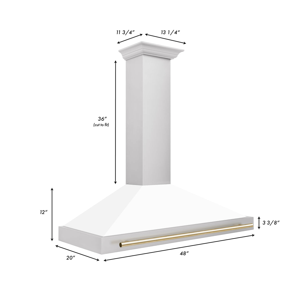 ZLINE Autograph Edition 48 in. Stainless Steel Range Hood with White Matte Shell and Accents (KB4STZ-WM48)