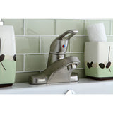 Wyndham KB518B Single-Handle 3-Hole Deck Mount 4" Centerset Bathroom Faucet with Brass Pop-Up, Brushed Nickel