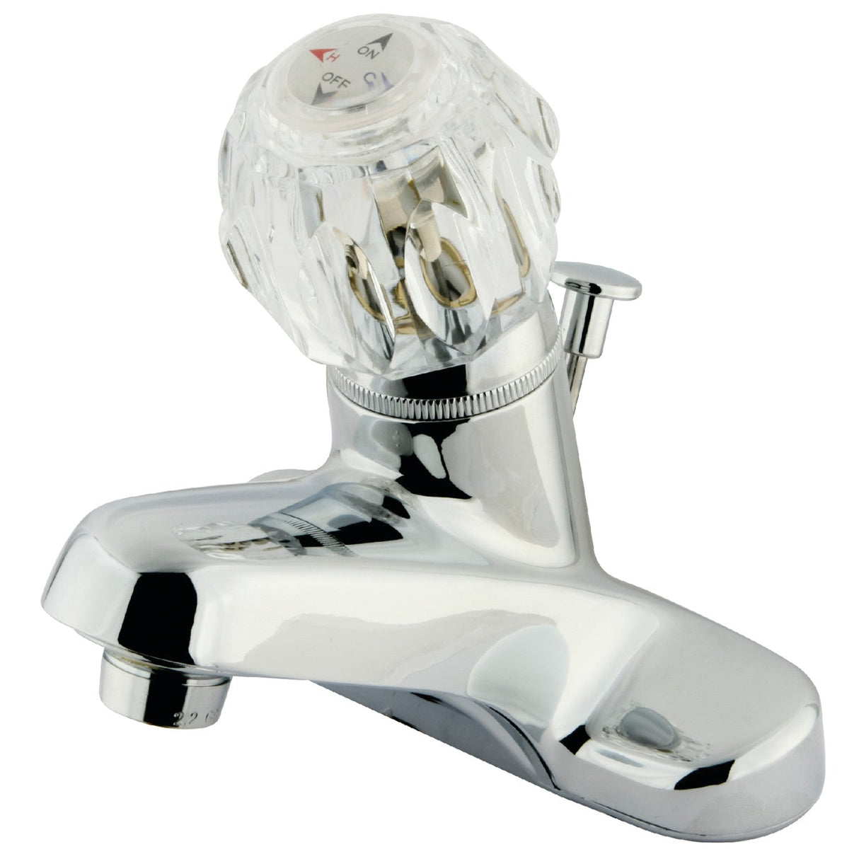 Americana KB521 Single-Handle 3-Hole Deck Mount 4" Centerset Bathroom Faucet with Plastic Pop-Up, Polished Chrome