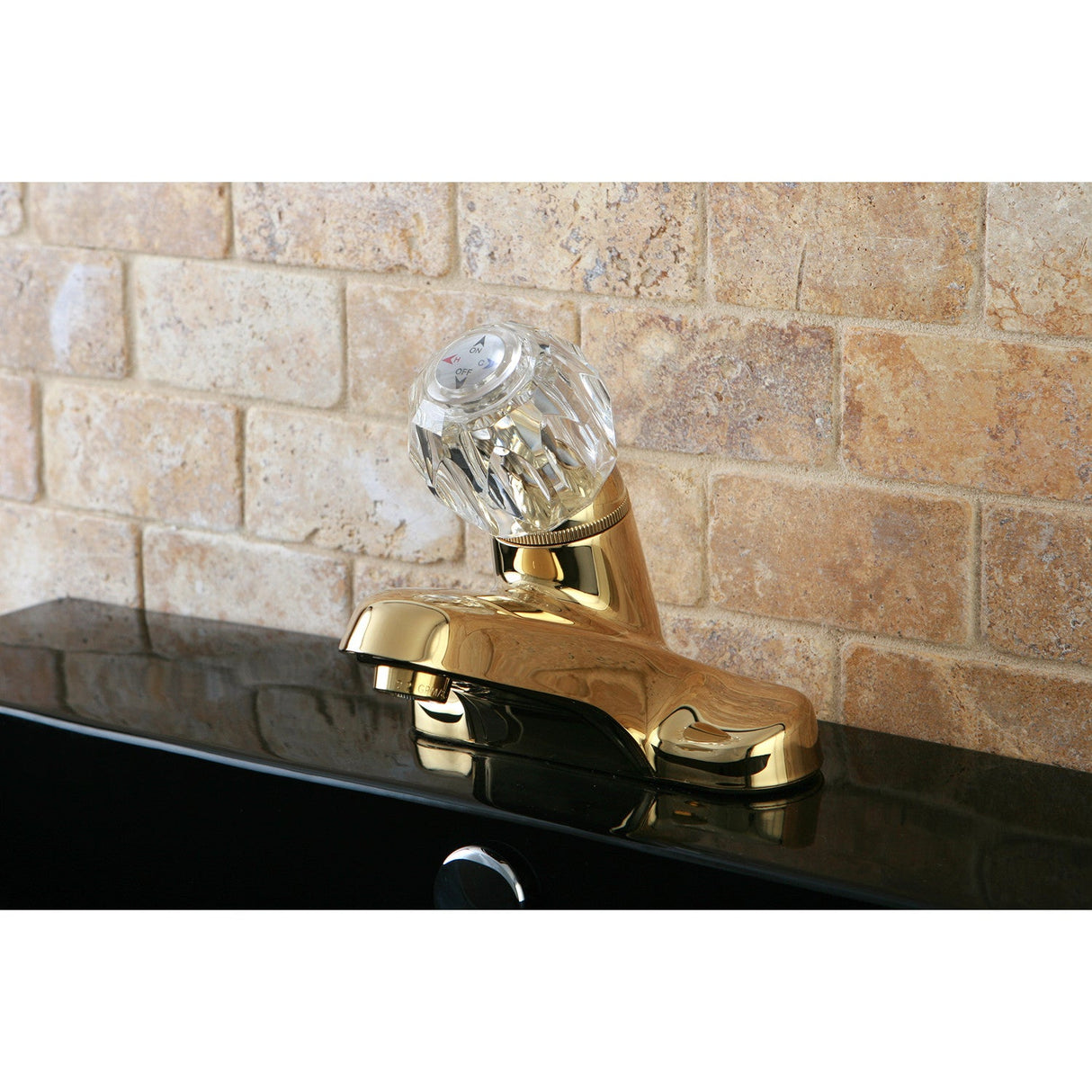 Americana KB522LP Single-Handle 3-Hole Deck Mount 4" Centerset Bathroom Faucet, Polished Brass