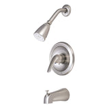 Chatham KB538L Single-Handle 3-Hole Wall Mount Tub and Shower Faucet, Brushed Nickel