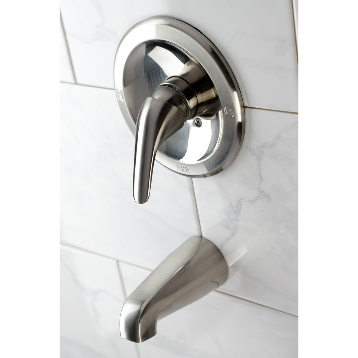 KB538LTO Single-Handle 2-Hole Wall Mount Tub and Shower Faucet Tub Only, Brushed Nickel