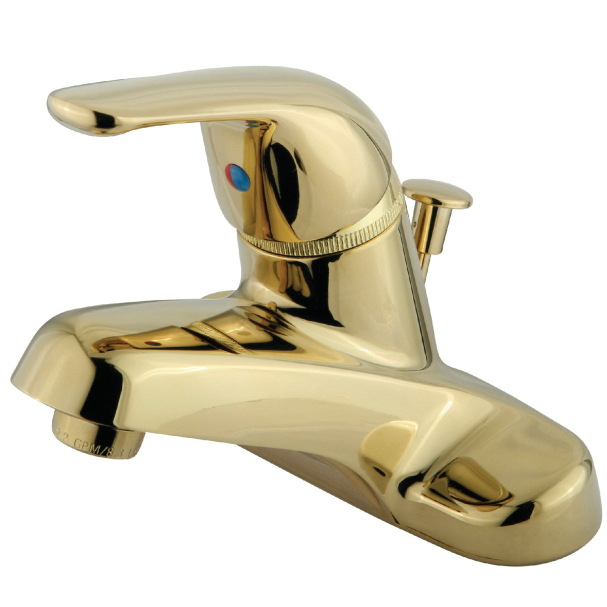 Chatham KB542 Single-Handle 3-Hole Deck Mount 4" Centerset Bathroom Faucet with Plastic Pop-Up, Polished Brass