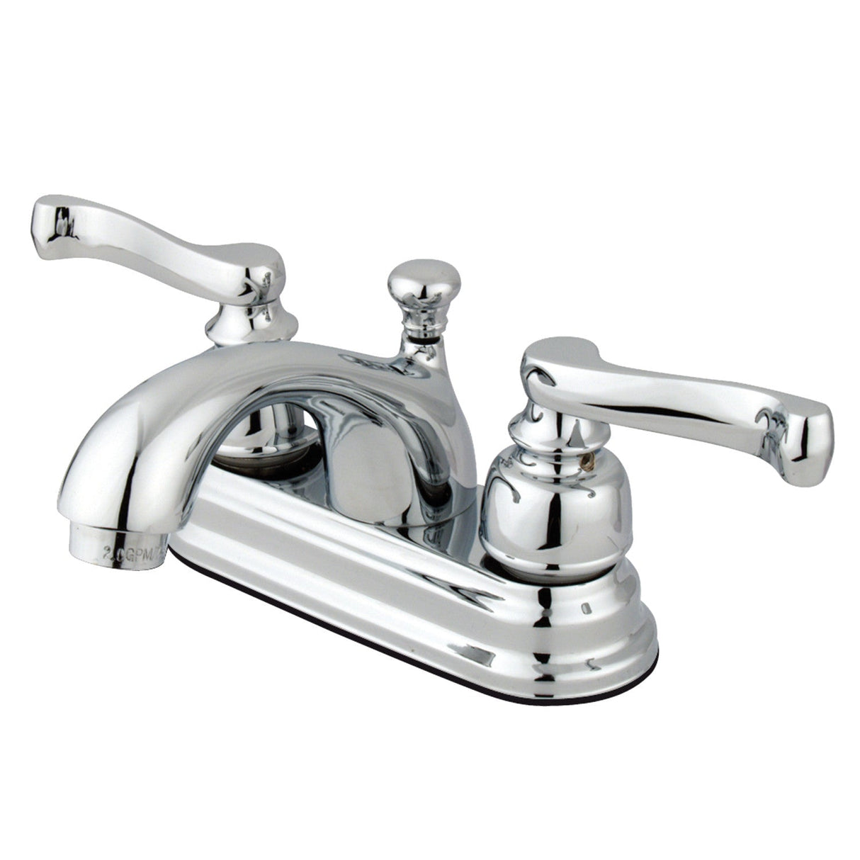 Royale KB5601FL Two-Handle 3-Hole Deck Mount 4" Centerset Bathroom Faucet with Plastic Pop-Up, Polished Chrome