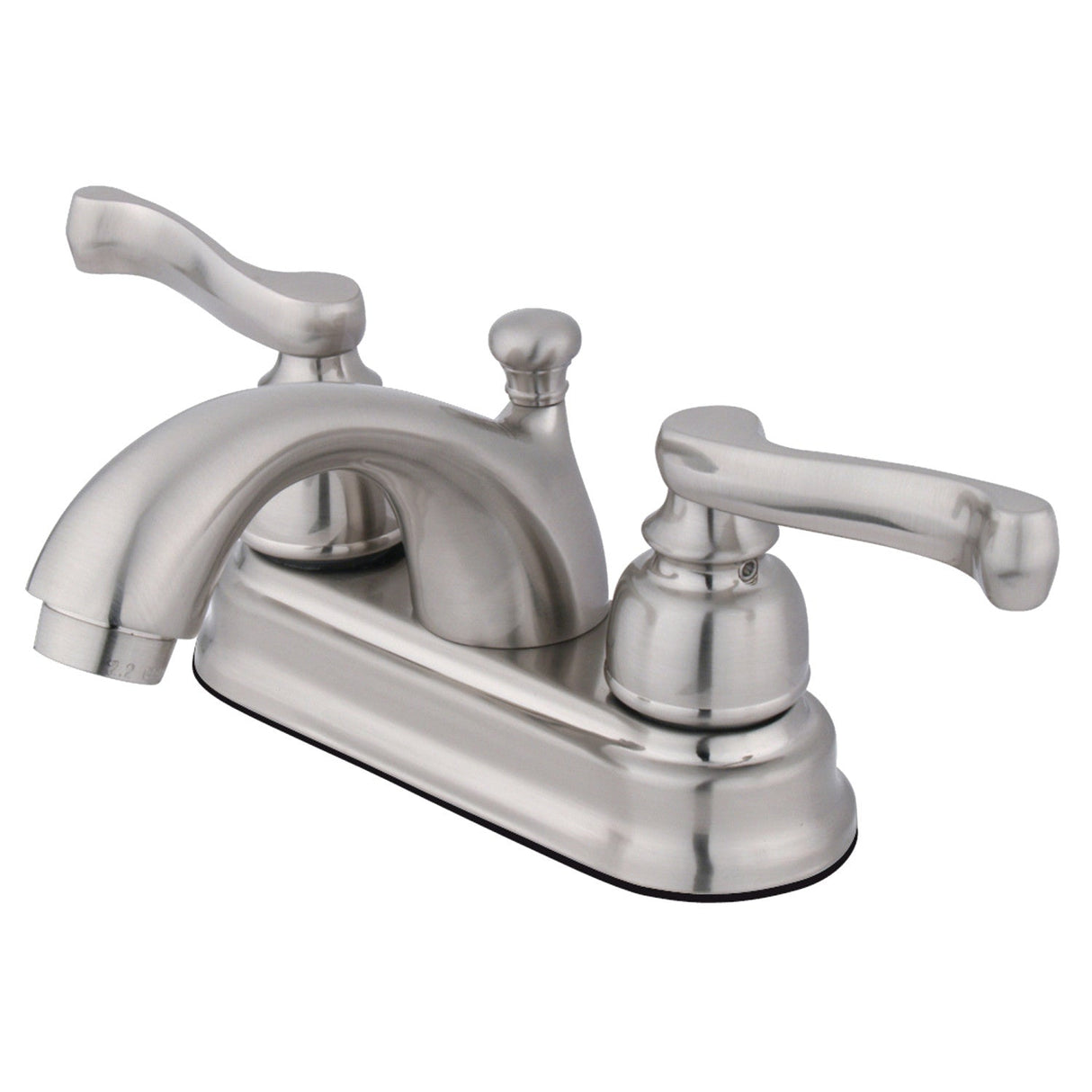 Royale KB5608FL Two-Handle 3-Hole Deck Mount 4" Centerset Bathroom Faucet with Plastic Pop-Up, Brushed Nickel