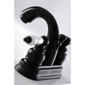 Restoration KB5610PL Two-Handle 3-Hole Deck Mount 4" Centerset Bathroom Faucet, Matte Black
