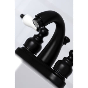 Restoration KB5610PL Two-Handle 3-Hole Deck Mount 4" Centerset Bathroom Faucet, Matte Black