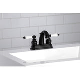 Restoration KB5610PL Two-Handle 3-Hole Deck Mount 4" Centerset Bathroom Faucet, Matte Black