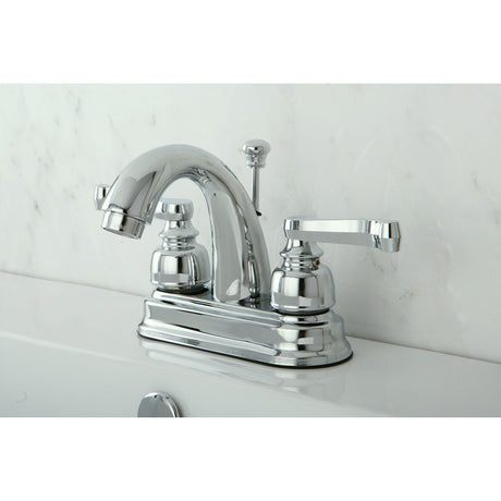 Vintage KB5611FL Two-Handle 3-Hole Deck Mount 4" Centerset Bathroom Faucet with Plastic Pop-Up, Polished Chrome