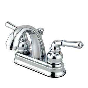 Naples KB5611NML Two-Handle 3-Hole Deck Mount 4" Centerset Bathroom Faucet with Plastic Pop-Up, Polished Chrome