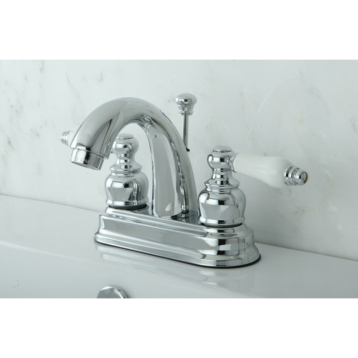 Restoration KB5611PL Two-Handle 3-Hole Deck Mount 4" Centerset Bathroom Faucet, Polished Chrome