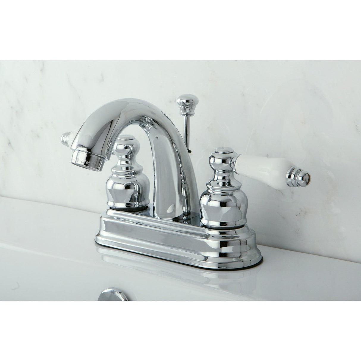Restoration KB5611PL Two-Handle 3-Hole Deck Mount 4" Centerset Bathroom Faucet, Polished Chrome